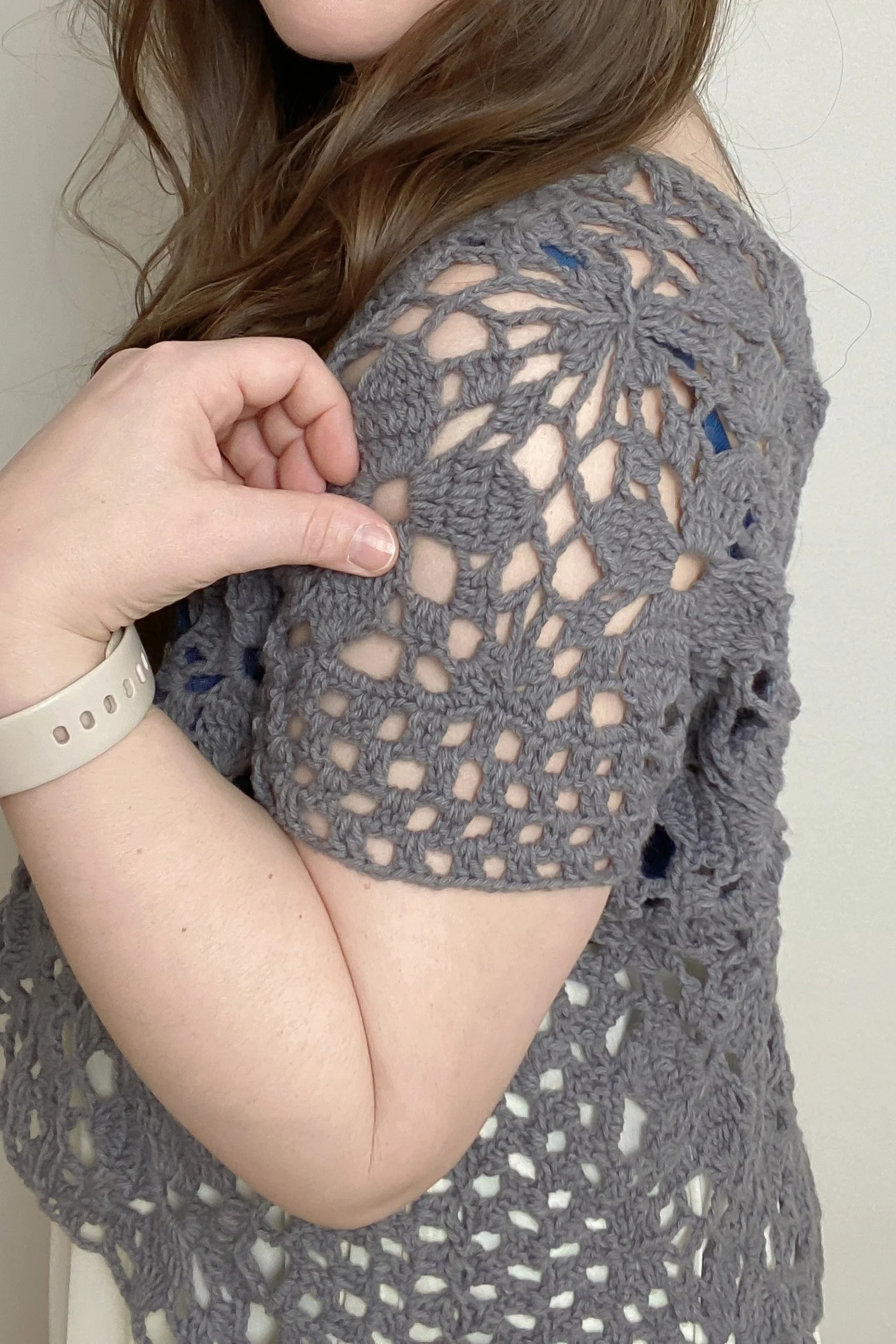トップス THE SHISHIKUI Crochet / Navy Dusty Blue Crochet Tie Top and Mini Skirt Set | Lime Lush
